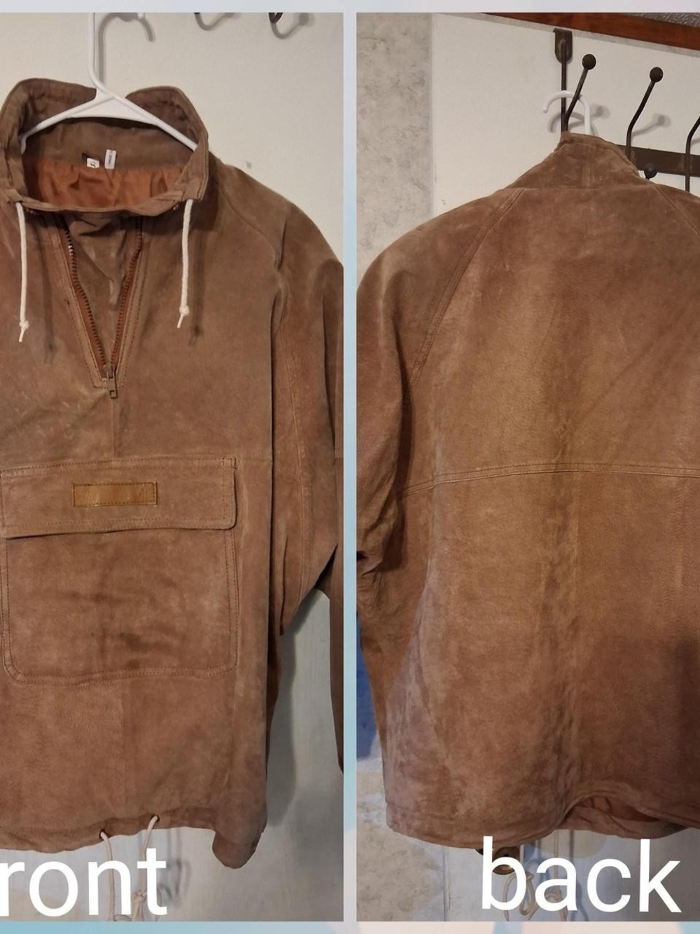Rare vintage 1980's Spiegel 'Together!' leather suede pullover anorak.